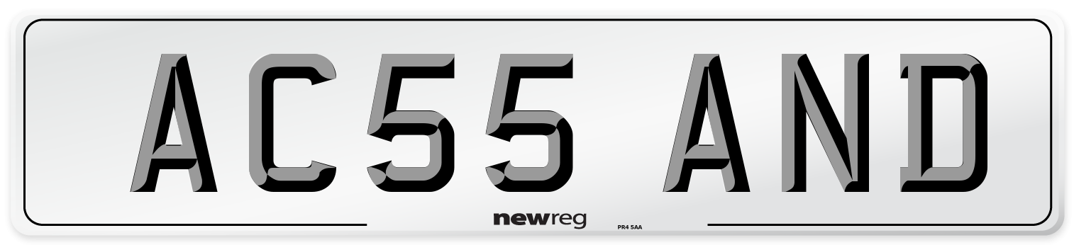 AC55 AND Number Plate from New Reg